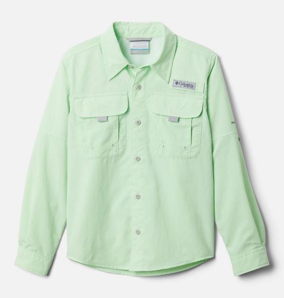 Columbia PFG Bonehead Shirts Green For Boys NZ52610 New Zealand